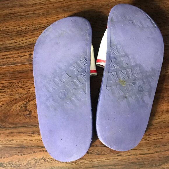 Victoria's Secret PINK red white and blue slides Women's Medium USED - Picture 5 of 5